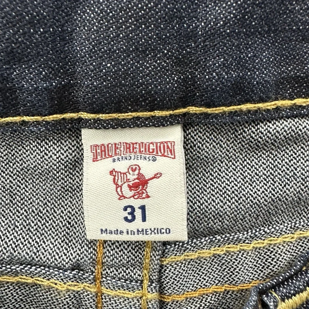 True Religion Geno Slim Jeans Flap‎ Back Pockets Lost Lagoon Denim Men's 31 x 34